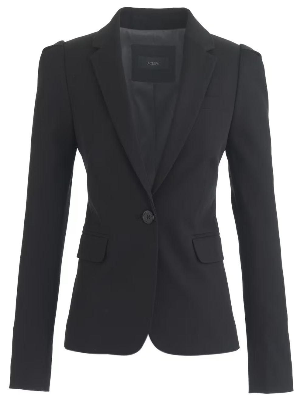 NWOT J Crew Puff Sleeve Blazer in Stretchy Cotton Navy Blue size 6 A2107